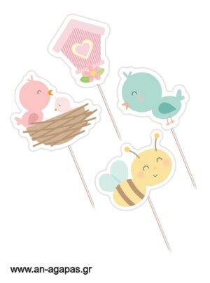 Cupcake Toppers Lovely Birds