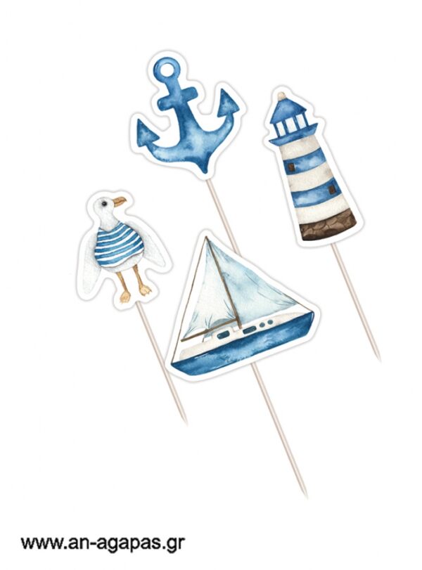 Cupcake Toppers Nautical Landscape
