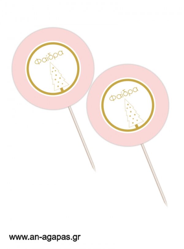 Cupcake  Toppers    Pink  Christmas