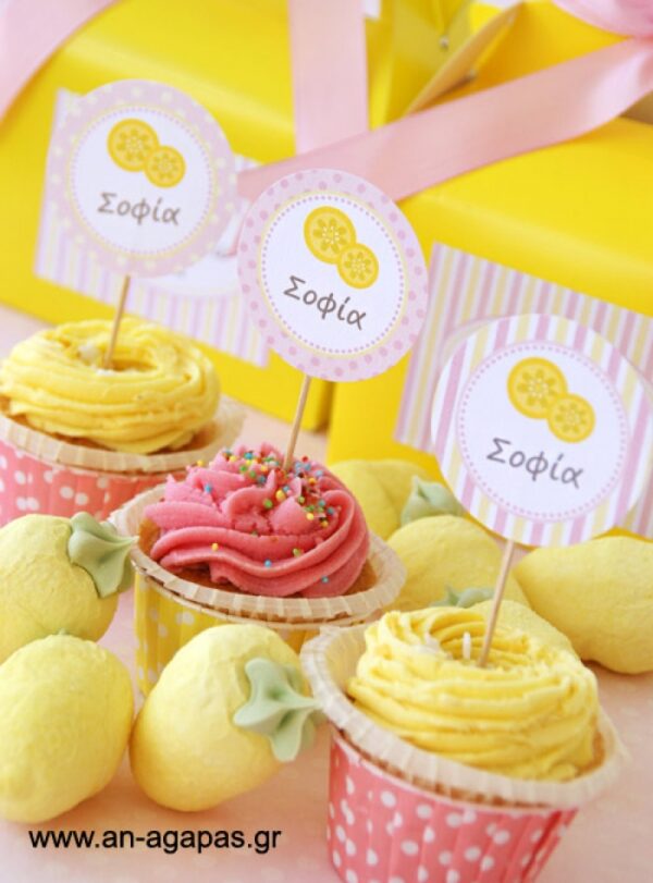 Cupcake Toppers Pink Lemonade
