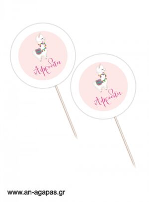 Cupcake  Toppers  Pink  Llama