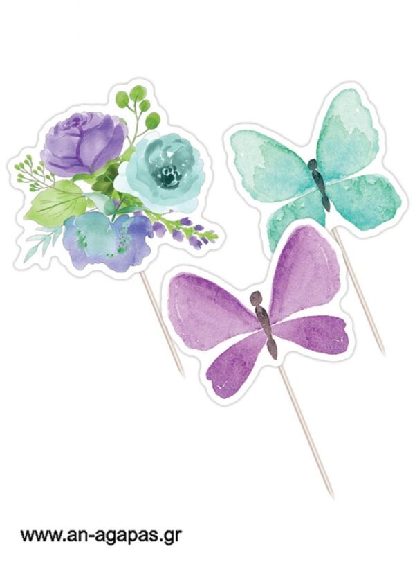 Cupcake Toppers Purple Blossom