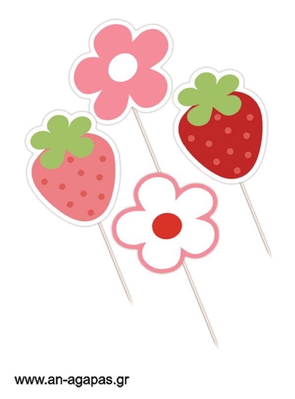 Cupcake Toppers Strawberry