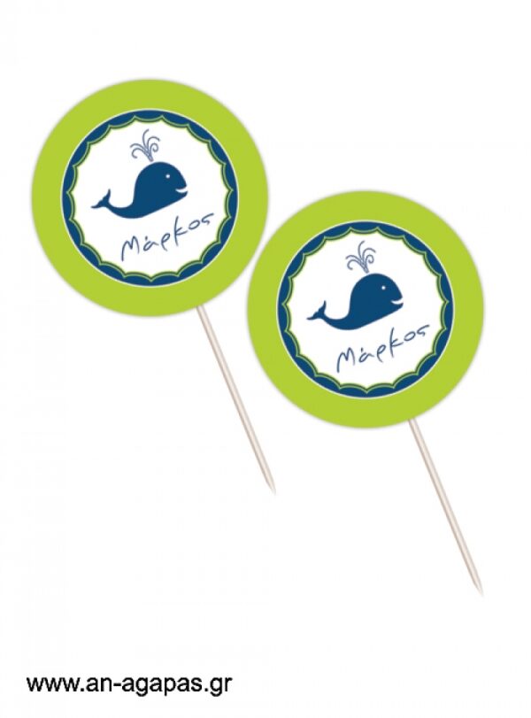 Cupcake  Toppers    Whale  Boy