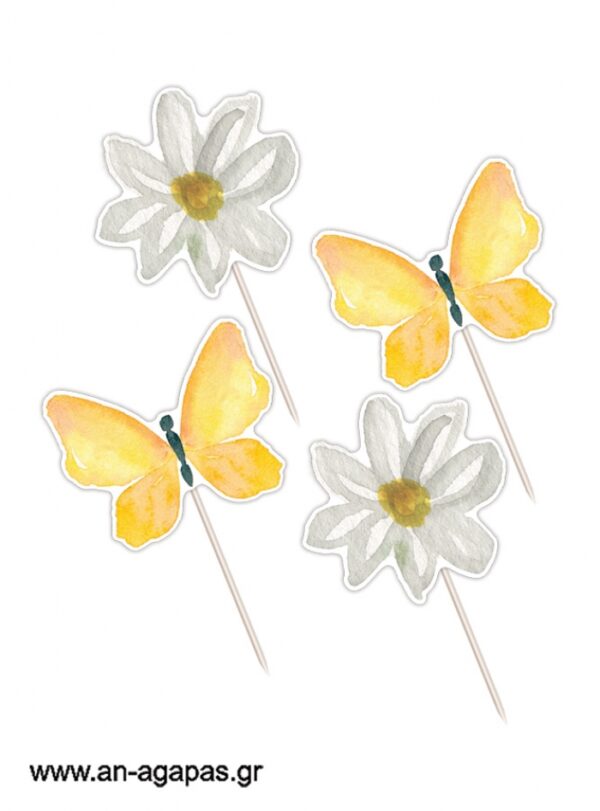 Cupcake Toppers Yellow Blossom