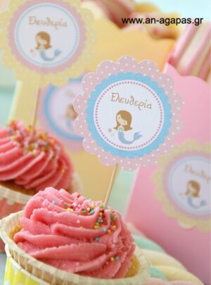 Cupcake Toppers Γοργόνα