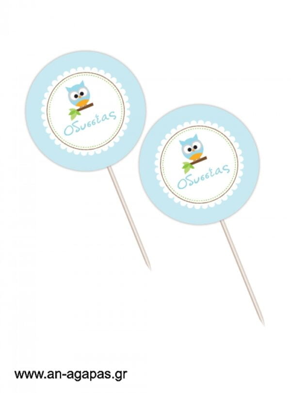 Cupcake  toppers  Blue  Owl