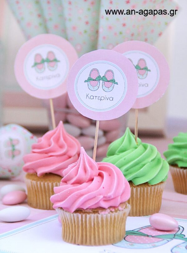 Cupcake  toppers  Flowery  Shoes