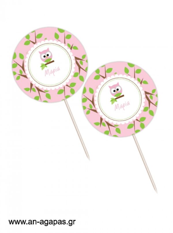 Cupcake  toppers  Pink  Owl