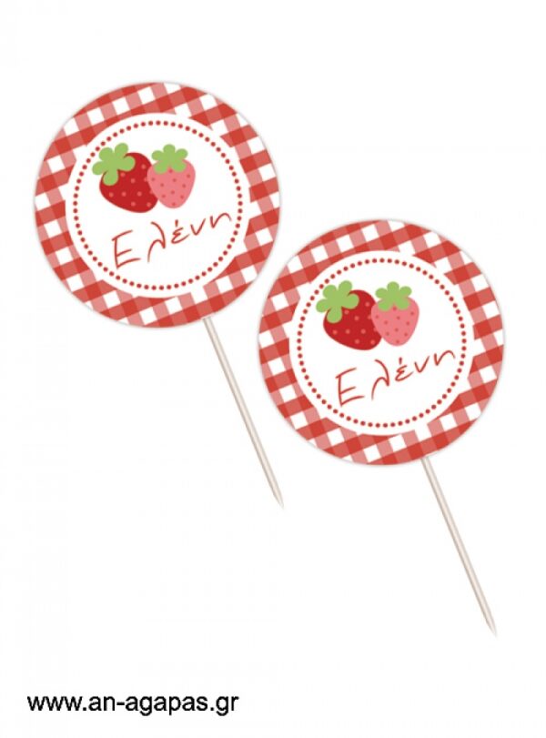 Cupcake  toppers  Strawberry  Fields