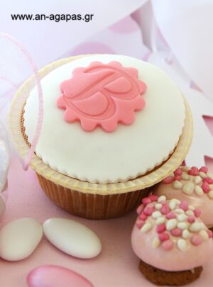 Cupcake  Μονόγραμμα  ροζ