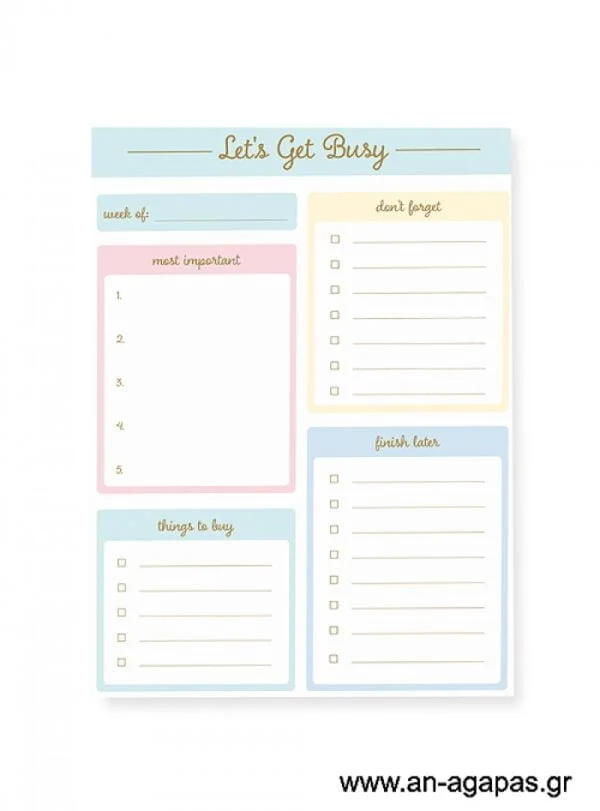 Get  Busy-  Large  notepad