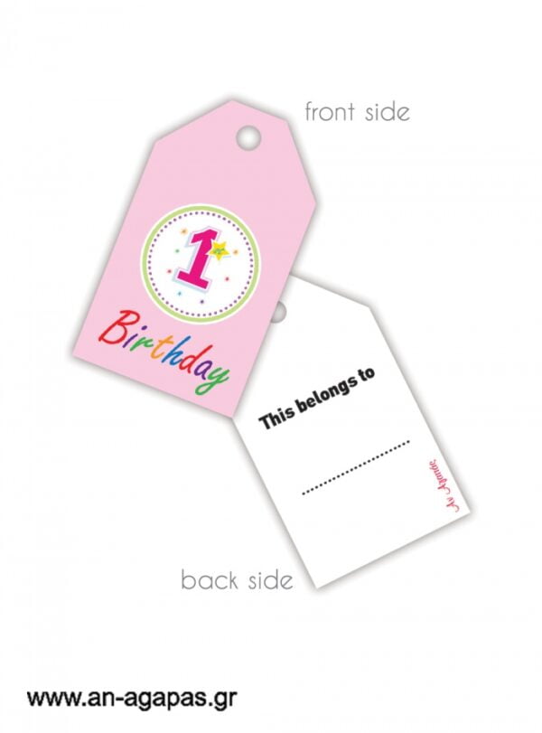 Gift  Tag  1st  Birthday  Girl