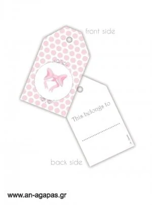 Gift  Tag  Ροζ  Πουά 
