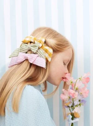 Hair Clips Gingham Bows