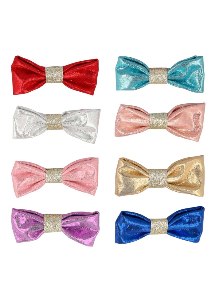 Hair Clips Lurex Φιόγκοι, 8τμχ