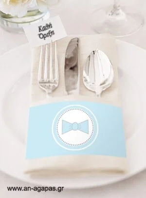 Napkin  Ring  Bow  Light  Blue  (12τμχ) 