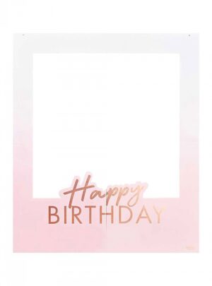 Photo Booth Frame Rose Gold Happy Birthday