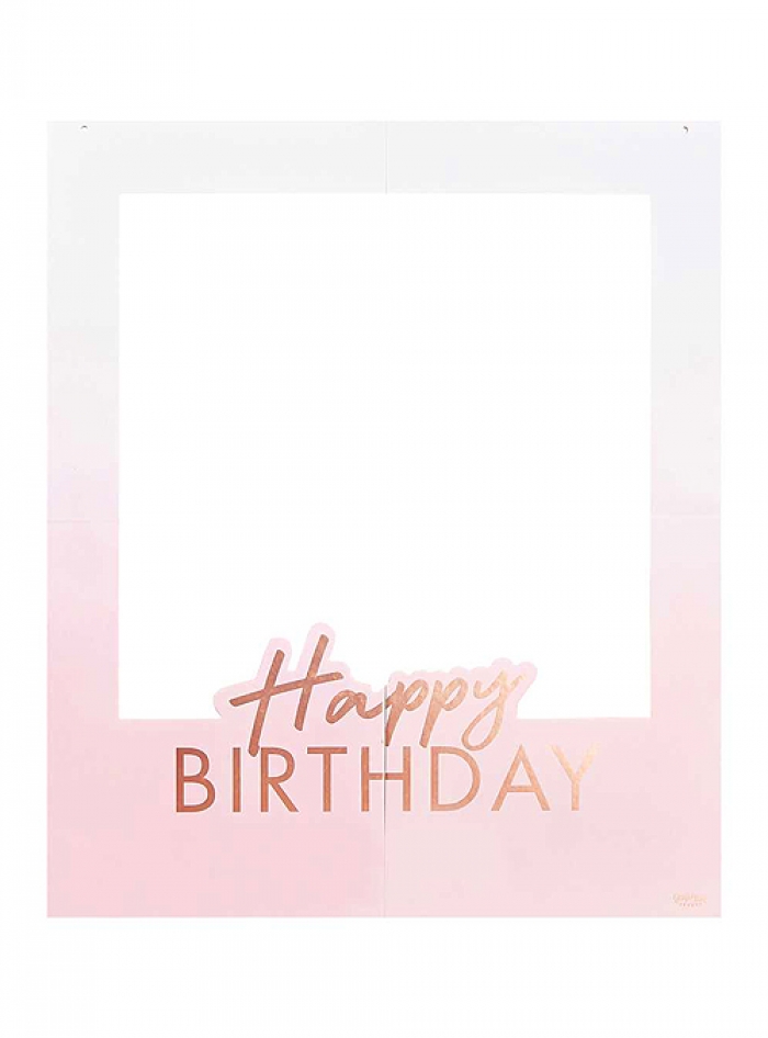 Photo Booth Frame Rose Gold Happy Birthday
