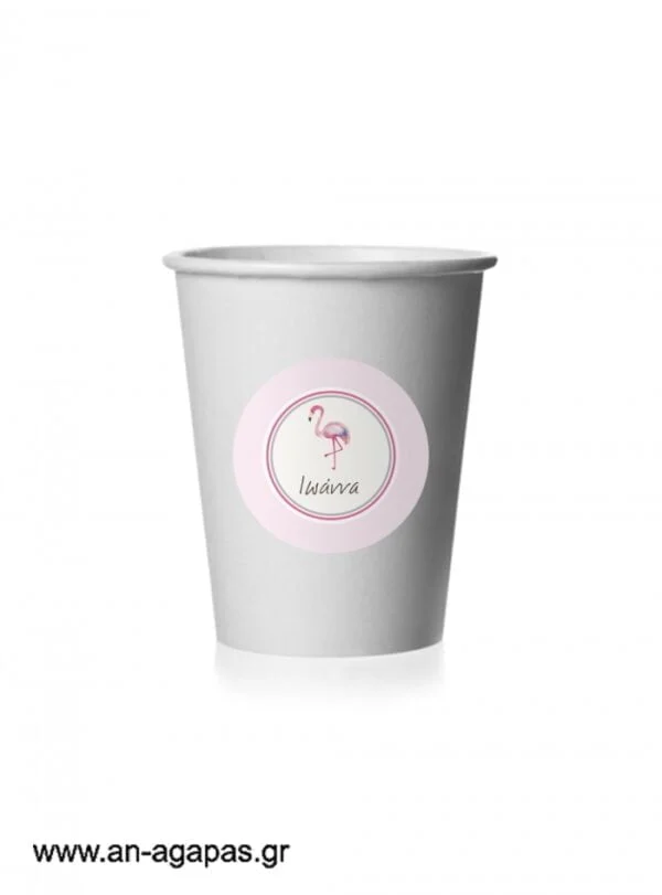 Round  Stickers  Flamingo