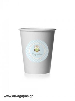 Round  Stickers  Little  Owl  Blue