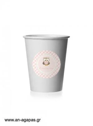 Round  Stickers  Little  Owl  Pink 