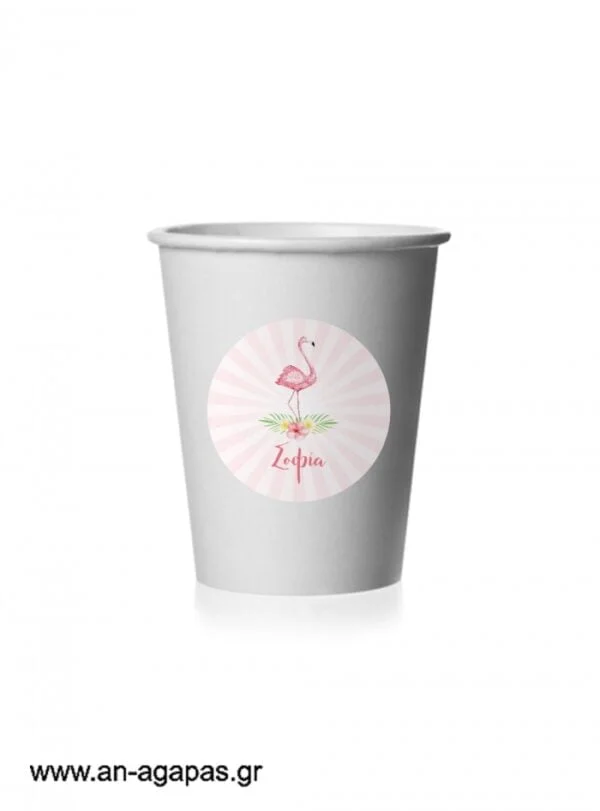 Round  Stickers  Tropical  Flamingo