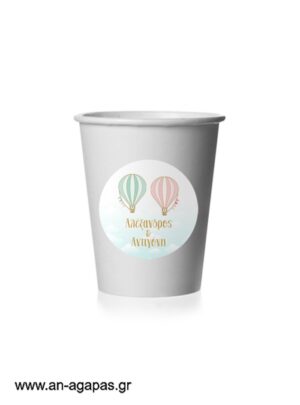Round Stickers Twin Hotair Balloons