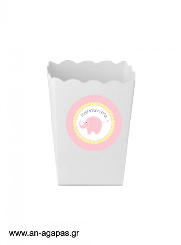 Round  stickers  Baby  Elephant  Pink