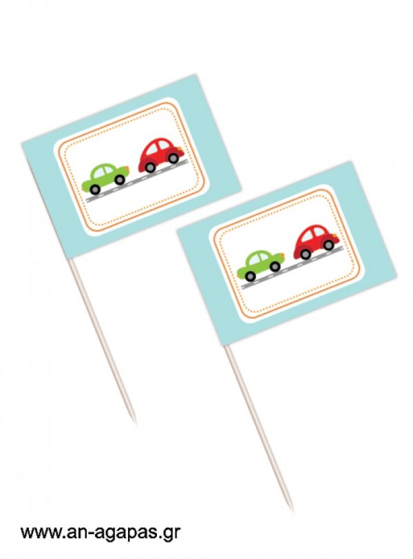 Toothpick  Flags  Cars
