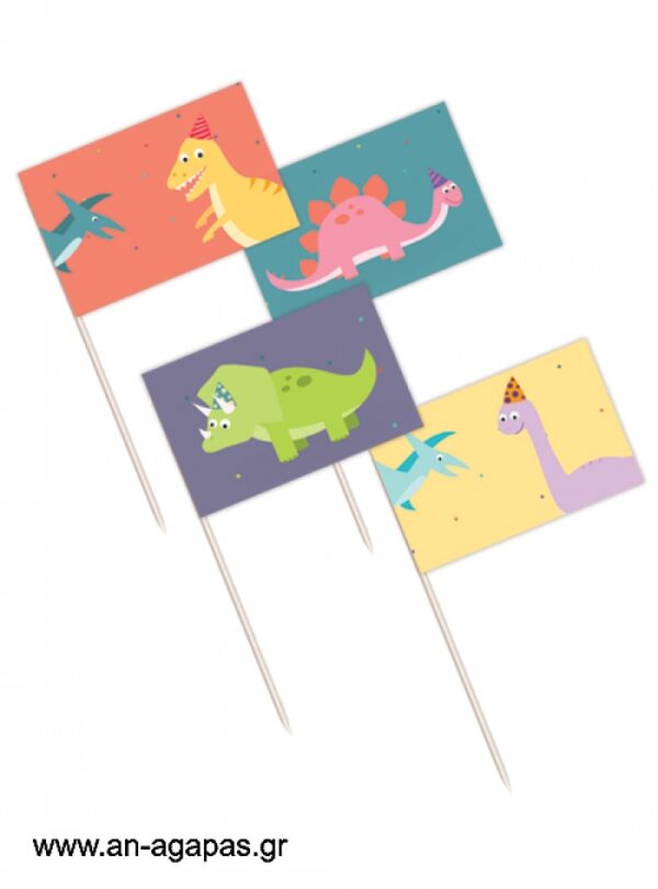 Toothpick  Flags  Happy  Dino