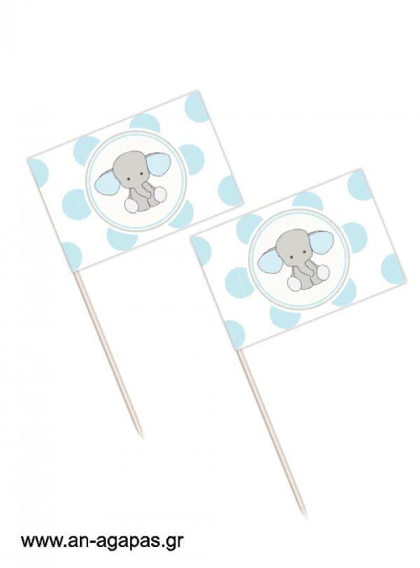 Toothpick  flags  Baby  Blue  Elephant