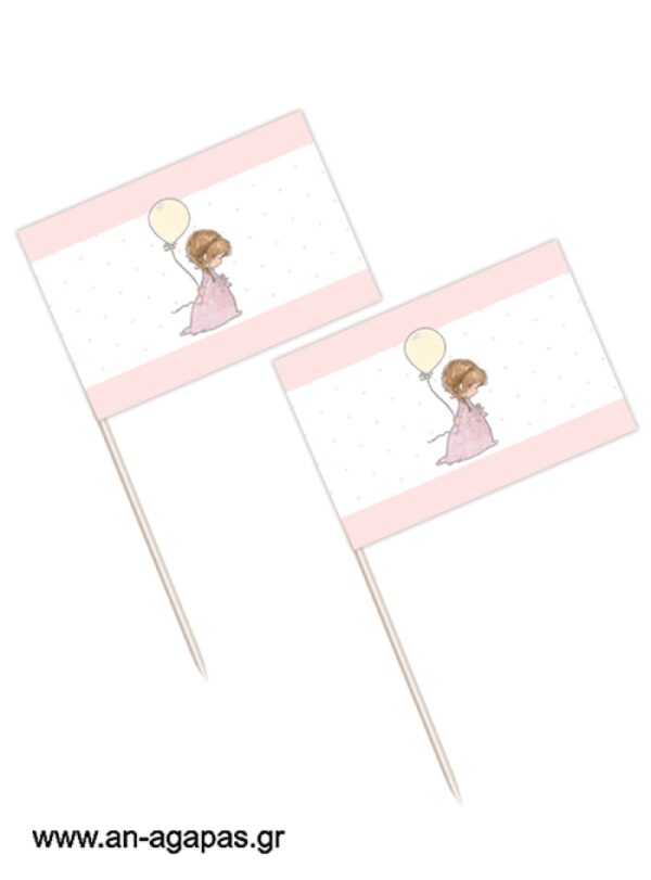 Toothpick flags Balloon Girl