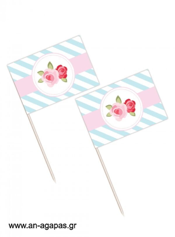 Toothpick  flags  Blossom  in  Blue