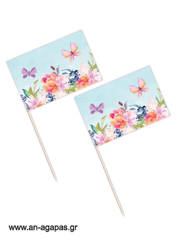 Toothpick flags Blossom in Blue