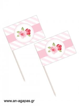 Toothpick  flags  Blossom  in  Pink