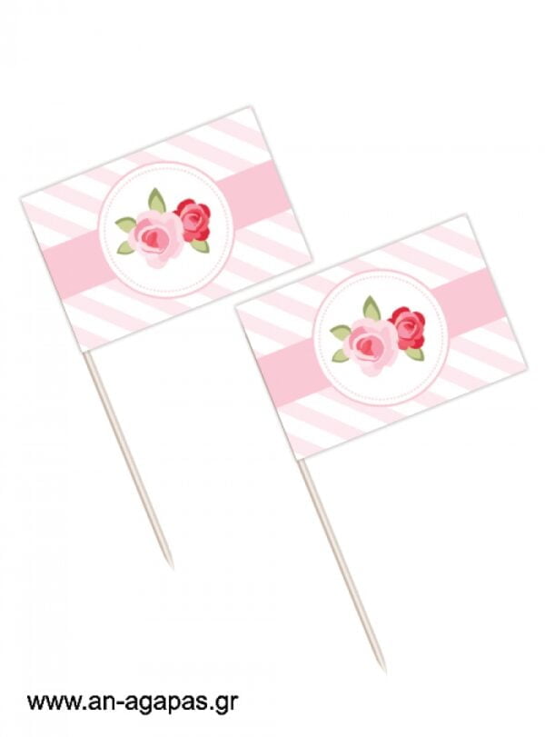 Toothpick  flags  Blossom  in  Pink