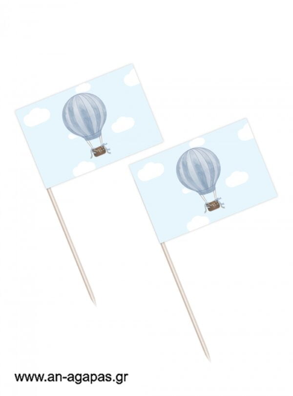 Toothpick  flags  Blue  Hotair  Balloon