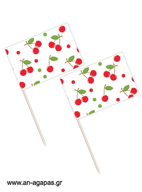 Toothpick flags Cherries