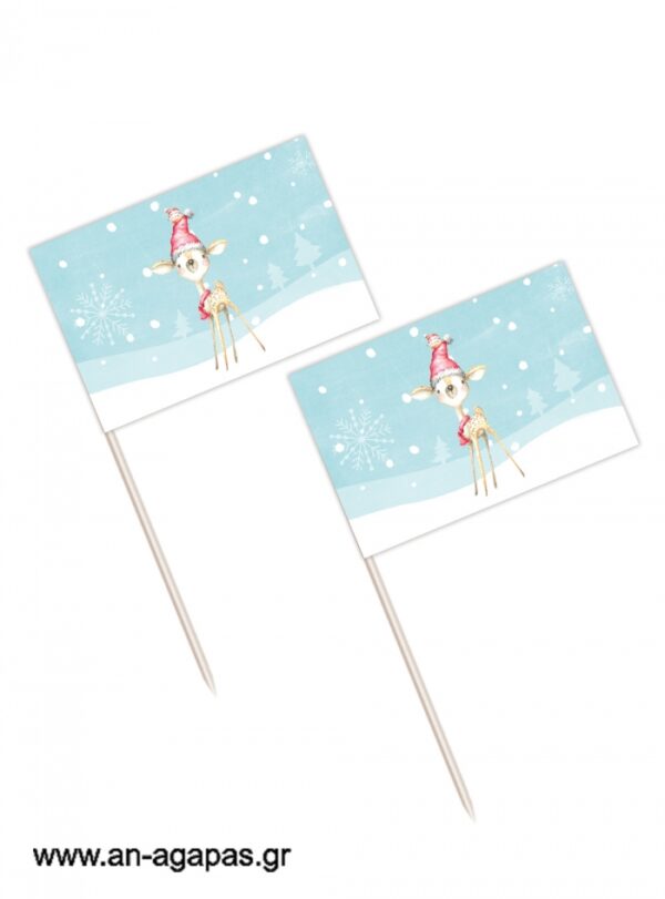 Toothpick  flags  Christmas  Baby  Deer