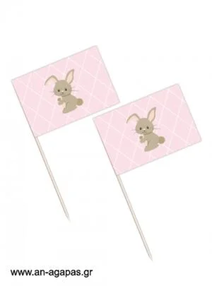 Toothpick  flags  Funny  Bunny  Girl 
