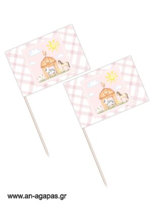 Toothpick flags Girl in the Farm