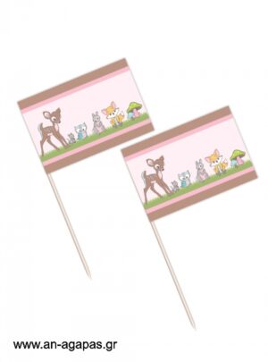 Toothpick  flags  In  the  Woods