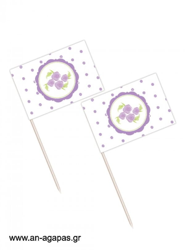 Toothpick  flags  Lavender  Blossom