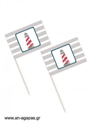 Toothpick  flags  Lighthouse  Red   