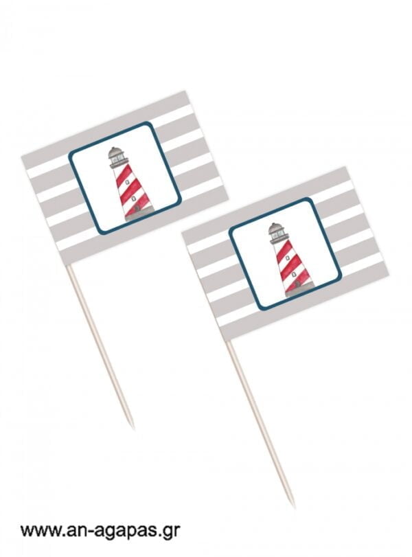 Toothpick  flags  Lighthouse  Red