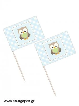 Toothpick  flags  Little  Owl  Blue 