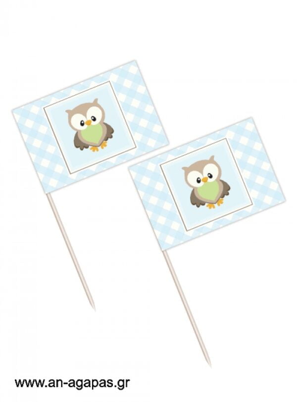 Toothpick  flags  Little  Owl  Blue