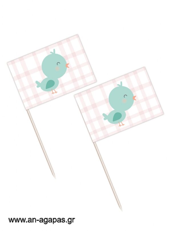 Toothpick flags Lovely Birds