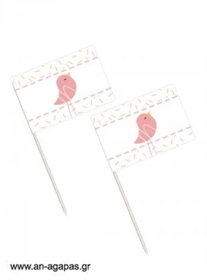 Toothpick  flags  Pink  Bird 